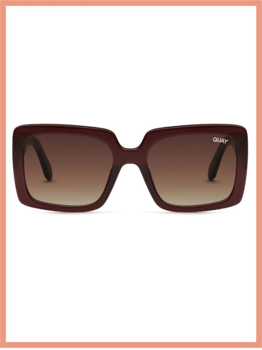 NWT! QUAY Total Vibe Square Sunglasses Brown Frame / Brown Lenses
